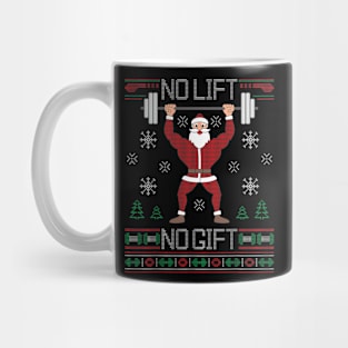 No Lift No Ugly Christmas Gym Santa Mug